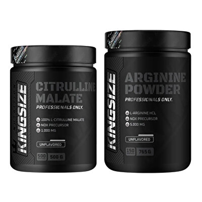 Kingsize Nutrition Citrulline Malate Powder 500 Gr + Arginine Powder 765 Gr Kombinasyonu