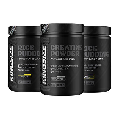 Kingsize Nutrition Creatine 1kg Aromasız + 2 adet Kingsize Nutrition Rice Pudding Vanilya