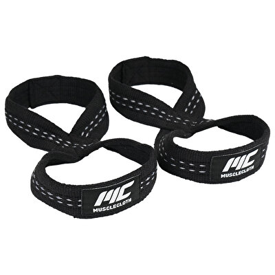 MuscleCloth 8 Loop Lifting Straps Siyah