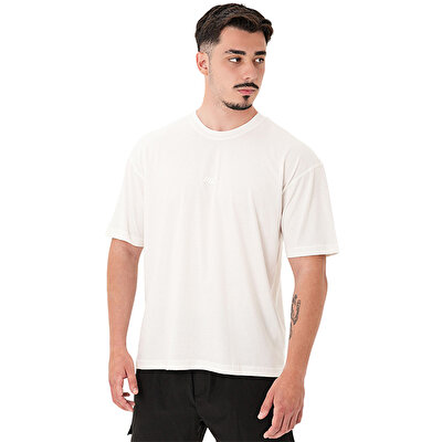 MuscleCloth Basic Oversize T-Shirt Kırık Beyaz