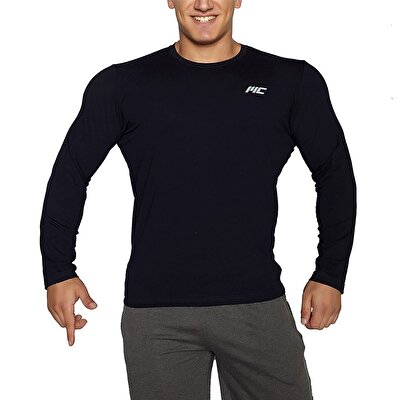 MuscleCloth Basic Uzun Kollu T-Shirt Lacivert