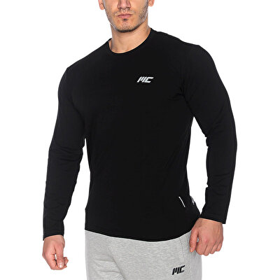 MuscleCloth Basic Uzun Kollu T-Shirt Siyah