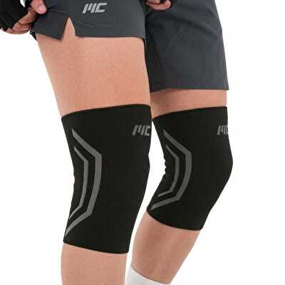 MuscleCloth Elastik Spor Dizlik 2'li Paket Siyah
