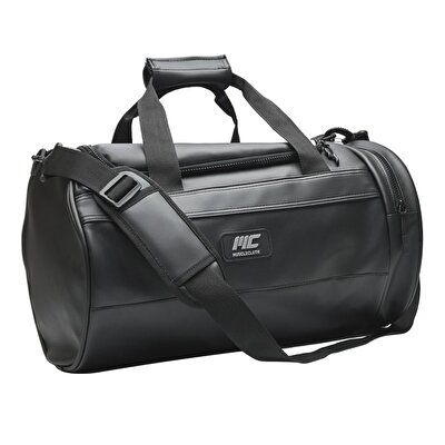 MuscleCloth Elite Duffel Bag Silindir Spor Çanta Siyah
