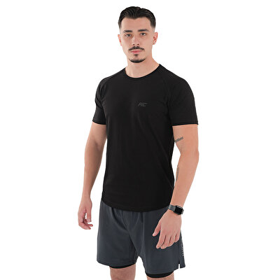 MuscleCloth Elite Reglan T-Shirt Siyah