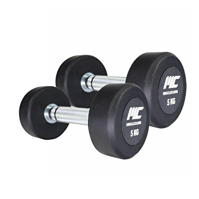 MuscleCloth Kauçuk Kaplı Profesyonel Dambıl 5 Kilo 2'li Set