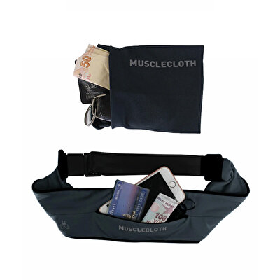 MuscleCloth Running Belt Bel Çantası + Wrist Wallet Bilek Cüzdanı