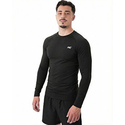 MuscleCloth Tech Uzun Kollu T-Shirt Siyah
