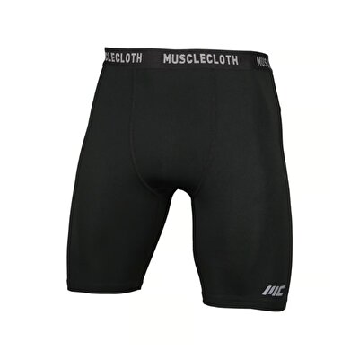 MuscleCloth Training Erkek Şort Tayt Siyah
