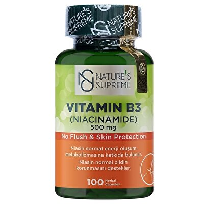 Nature's Supreme Vitamin B3 500 Mg (No Flush) 100 Kapsül