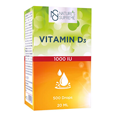 Nature's Supreme Vitamin D3 1000 IU 20 mL Damla