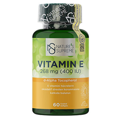 Nature's Supreme Vitamin E 400 IU 60 Kapsül