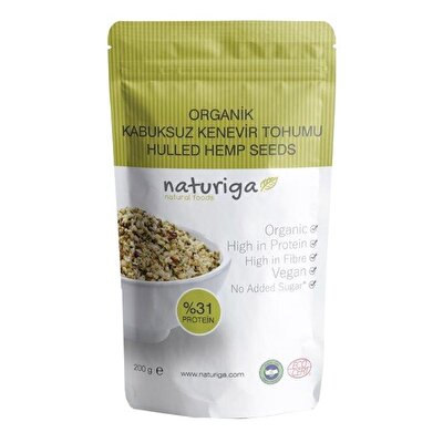 Naturiga Organik Kabuksuz Kenevir Tohumu 200 Gr