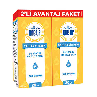 One Up D3 + K2 Vitamini 2 x 20 mL Damla