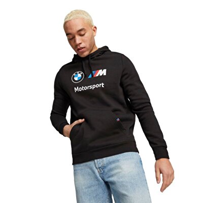Puma Bmw Mms Essentials Fleece Kapüşonlu Sweatshirt Siyah