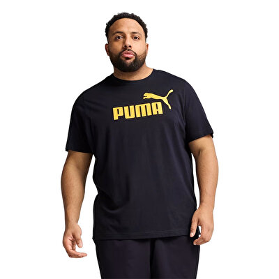 Puma Essentials No. 1 Logo Kısa Kollu T-Shirt Koyu Lacivert Sarı