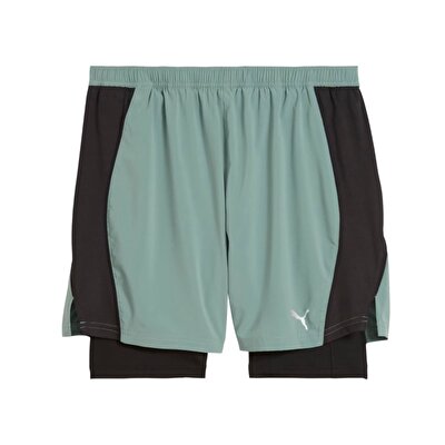 Puma Run Velocity 2 in 1 Şort Yeşil Siyah