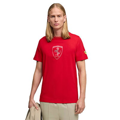 Puma Scuderia Ferrari Tonal Shield Kısa Kollu T-Shirt Kırmızı