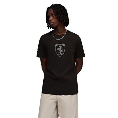 Puma Scuderia Ferrari Tonal Shield Kısa Kollu T-Shirt Siyah