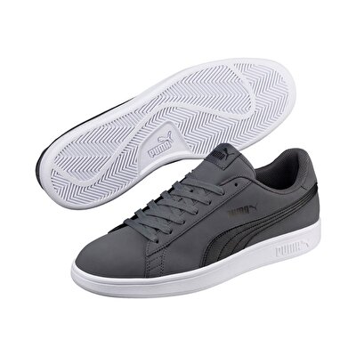 Puma Smash V2 Buck Ayakkabı Gri Siyah