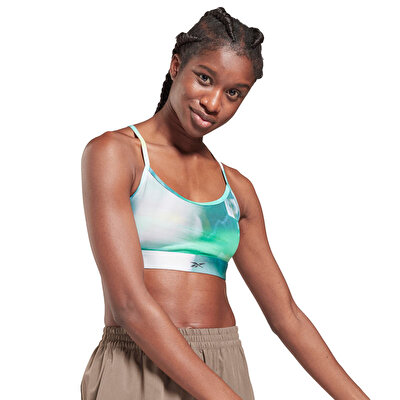 Reebok Lux Skinny Sports Bra Sporcu Sütyeni Mavi Beyaz