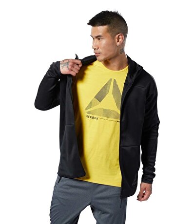 Reebok One Series Training Fermuarlı Kapüşonlu Sweatshirt Siyah