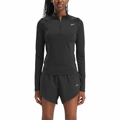 Reebok Running 1/4 Fermuarlı Kadın Sweatshirt Siyah
