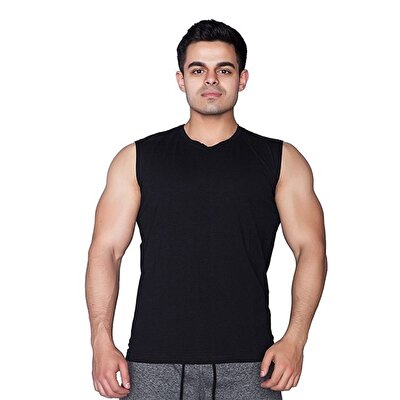 Supplementler.com Kolsuz T-Shirt Siyah