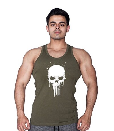Supplementler.com Skull Tanktop Yeşil