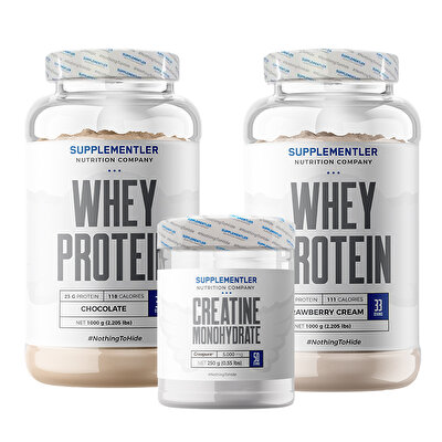 Supplementler.com Whey Protein 1000 Gr 2 Adet + Creatine (Creapure®) 250 Gr Kombinasyonu