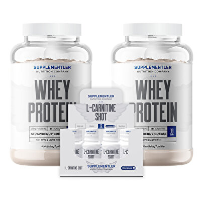 Supplementler.com Whey Protein 1000 Gr 2 Adet +  L-Carnitine Shot 12 Adet Kombinasyonu