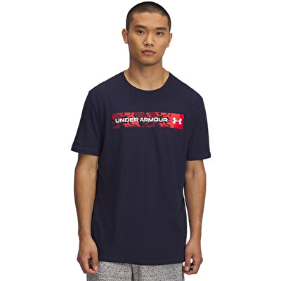 Under Armour Camo Chest Stripe T-Shirt Lacivert Kırmızı