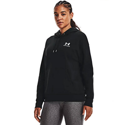 Under Armour Essential Fleece Kadın Kapüşonlu Sweatshirt Siyah