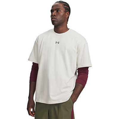 Under Armour Heavyweight Metal Logo Kısa Kollu T-Shirt Beyaz