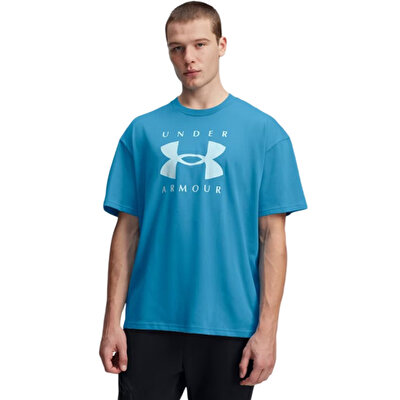 Under Armour Heavyweight Oversize Kısa Kollu T-Shirt Mavi