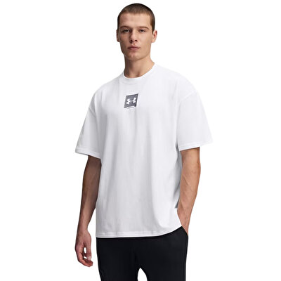 Under Armour Heavyweight Oversize SM Box Kısa Kollu T-Shirt Beyaz