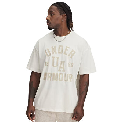 Under Armour Heavyweight Varsity Oversize Kısa Kollu T-Shirt Bej