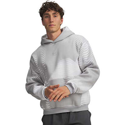 Under Armour Icon Fleece Printed Kapüşonlu Sweatshirt Gri