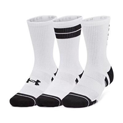 Under Armour Perf Tech Nov 3'Lü Paket Crew Çorap Beyaz Siyah