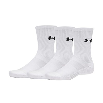 Under Armour Performance Cotton 3'lü Paket Crew Çorap Beyaz