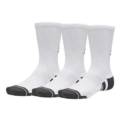 Under Armour Performance Tech 3'lü Paket Crew Çorap Beyaz Gri
