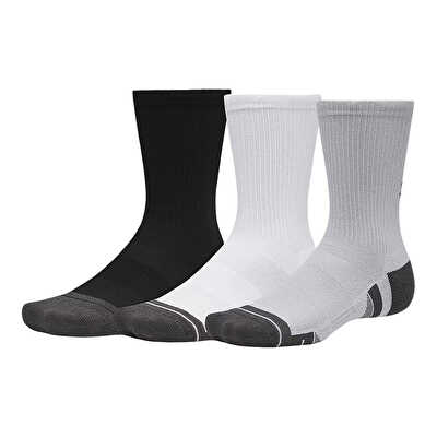 Under Armour Performance Tech 3'lü Paket Crew Çorap Siyah Beyaz Gri