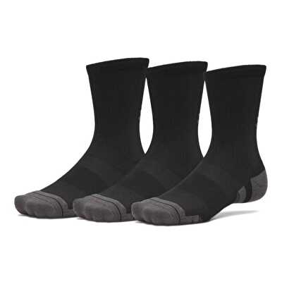 Under Armour Performance Tech 3'lü Paket Crew Çorap Siyah Gri