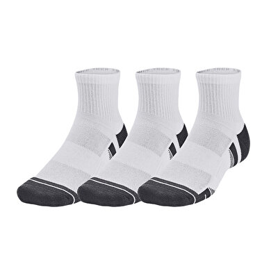 Under Armour Performance Tech 3'lü Paket Quarter Çorap Beyaz Gri