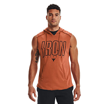 Under Armour Project Rock Terry Iron Kapüşonlu Kolsuz T-Shirt Turuncu
