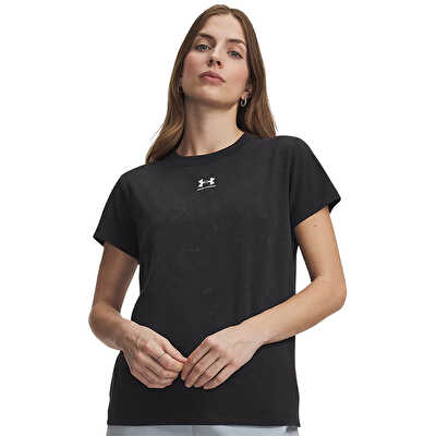 Under Armour Rival Cotton Wash Kadın Kısa Kollu T-Shirt Siyah
