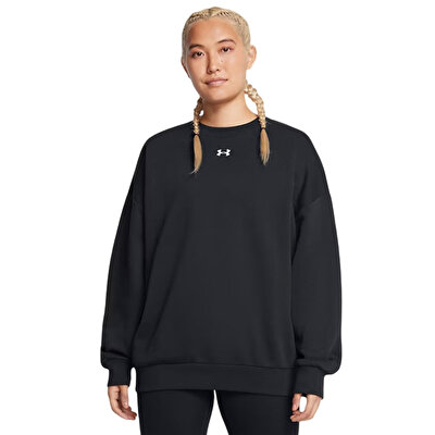 Under Armour Rival Fleece Kadın Oversize Sweatshirt Siyah