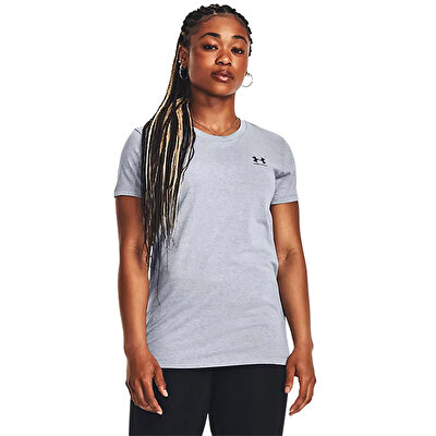 Under Armour Sportstyle Left Chest Kadın Kısa Kollu T-Shirt Gri