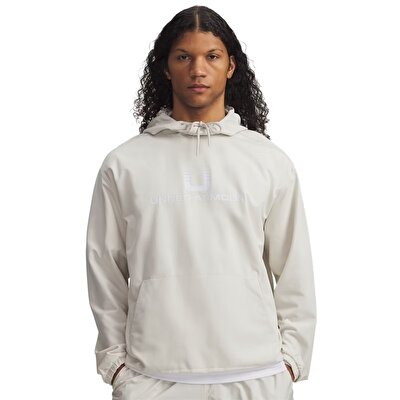 Under Armour Unstoppable Woven Kapüşonlu Sweatshirt Beyaz
