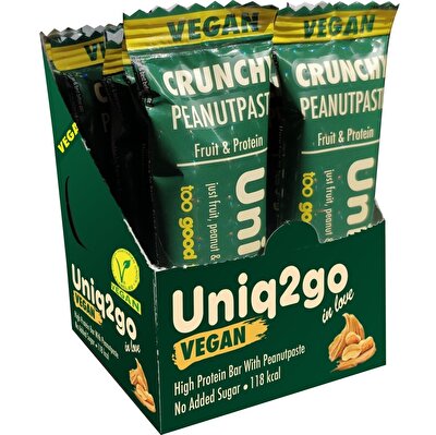 Uniq2go In Love Fıstık Ezmeli Pirinç Proteinli Vegan Bar 32 Gr 12 Adet